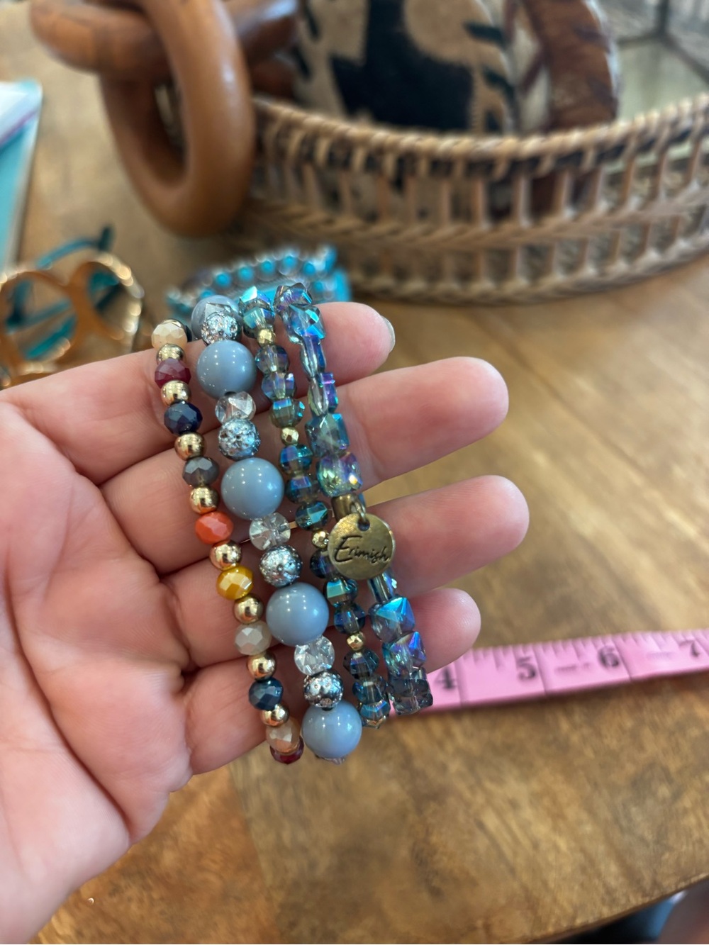 Blue stretch bracelets